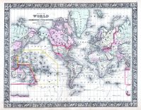 World Map, World Atlas 1864 Mitchells New General Atlas